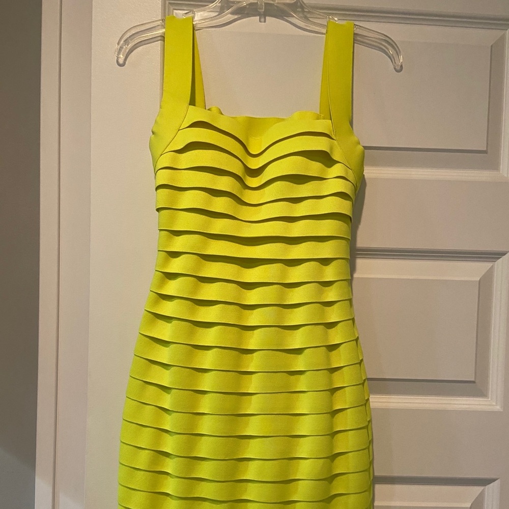 Sherri Hill neon bandage dress